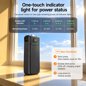 LKTOP 5000mAh Battery Handle for DJI Osmo Pocket 3, Pocket 4 and Pocket 4P