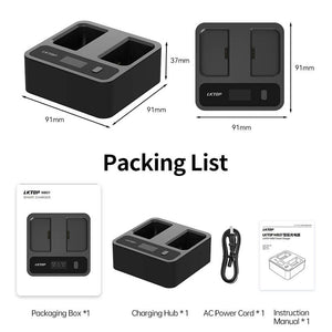 LKTOP WB37 Battery Charging Hub with AC Power Cable and User Manual