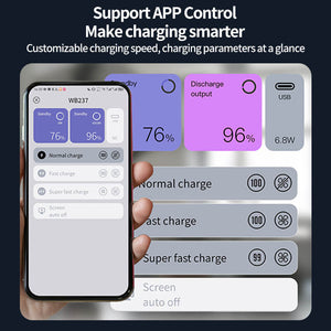 LKTOP WB37 Smart Charging Hub with Mobile App Control and Battery Monitoring