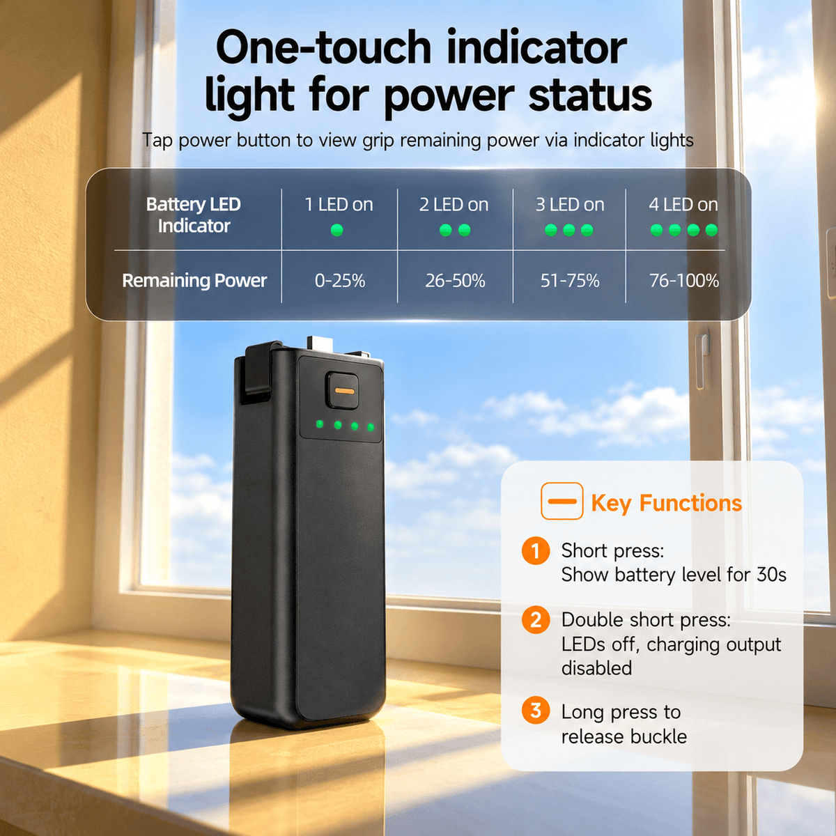 LKTOP 5000mAh Battery Handle for DJI Osmo Pocket 3, Pocket 4 and Pocket 4P